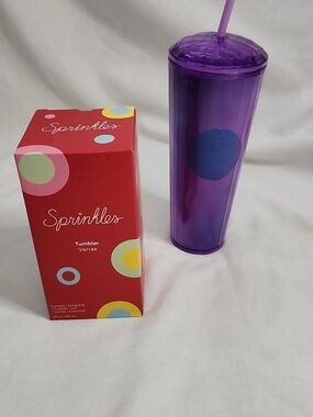 New Sprinkles insulated travel tumbler and Starbucks Purple Venti Tumbler
